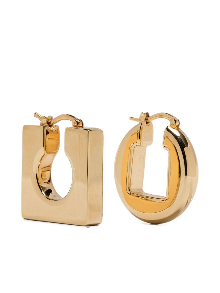 Jacquemus Les Boucles Rond Carré In Gold