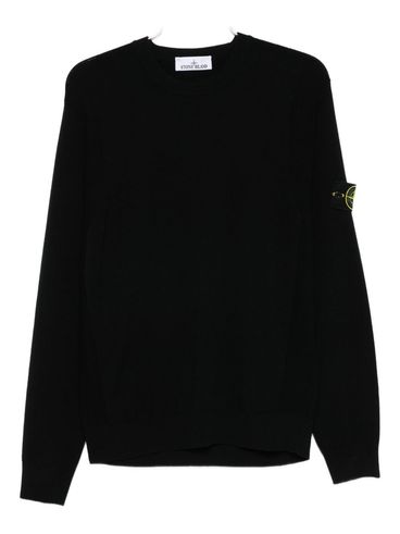 STONE ISLAND - Crew neck sweater with logo patch