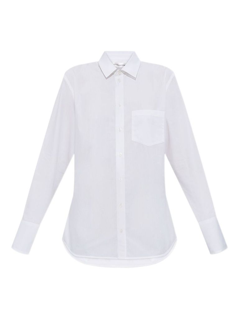 Victoria Beckham White Cotton Shirt With Back Detail In White
