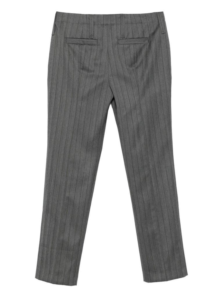 Alexander Mcqueen Pinstripe Wool Trousers In Gray