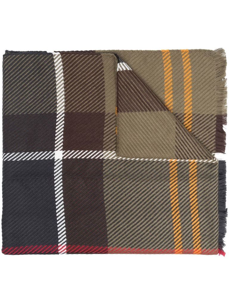 Barbour Checked Scarf In Green