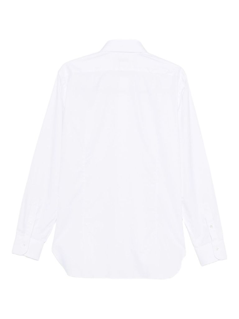 Barba Napoli Long-sleeve Button-down Shirt In White
