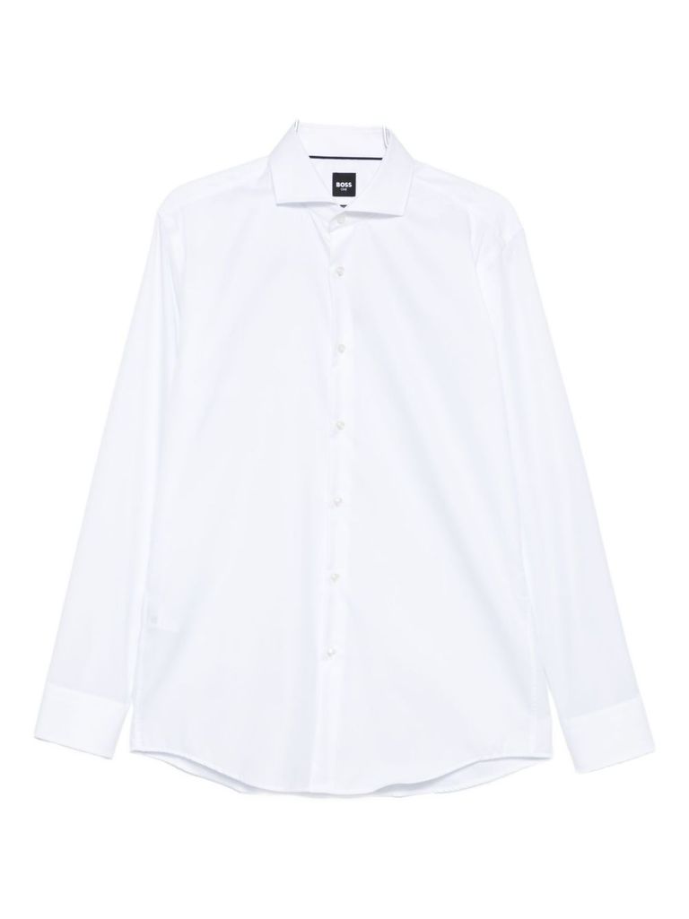 Hugo Boss Formal White Button-down Shirt With Tailored Fit In White