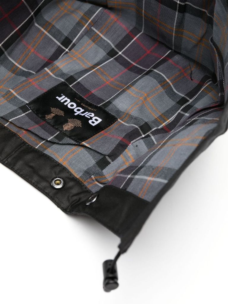 Barbour Sylkoi Waxed Canvas Drawstring Hood In Black