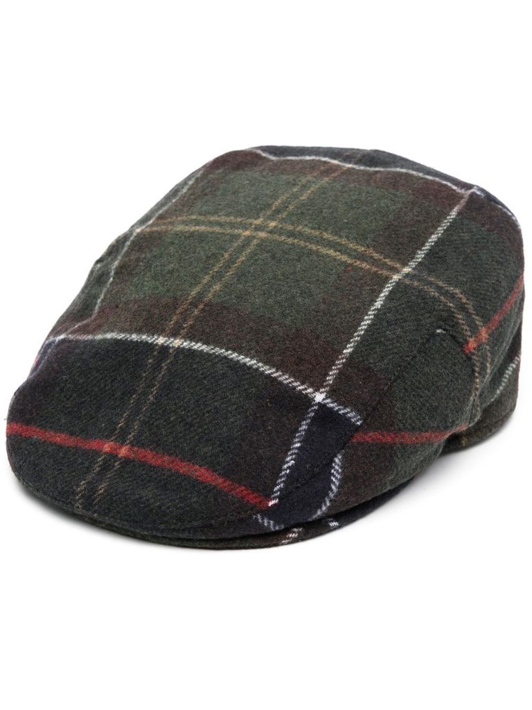 Barbour Tartan Baker Boy Hat In Black