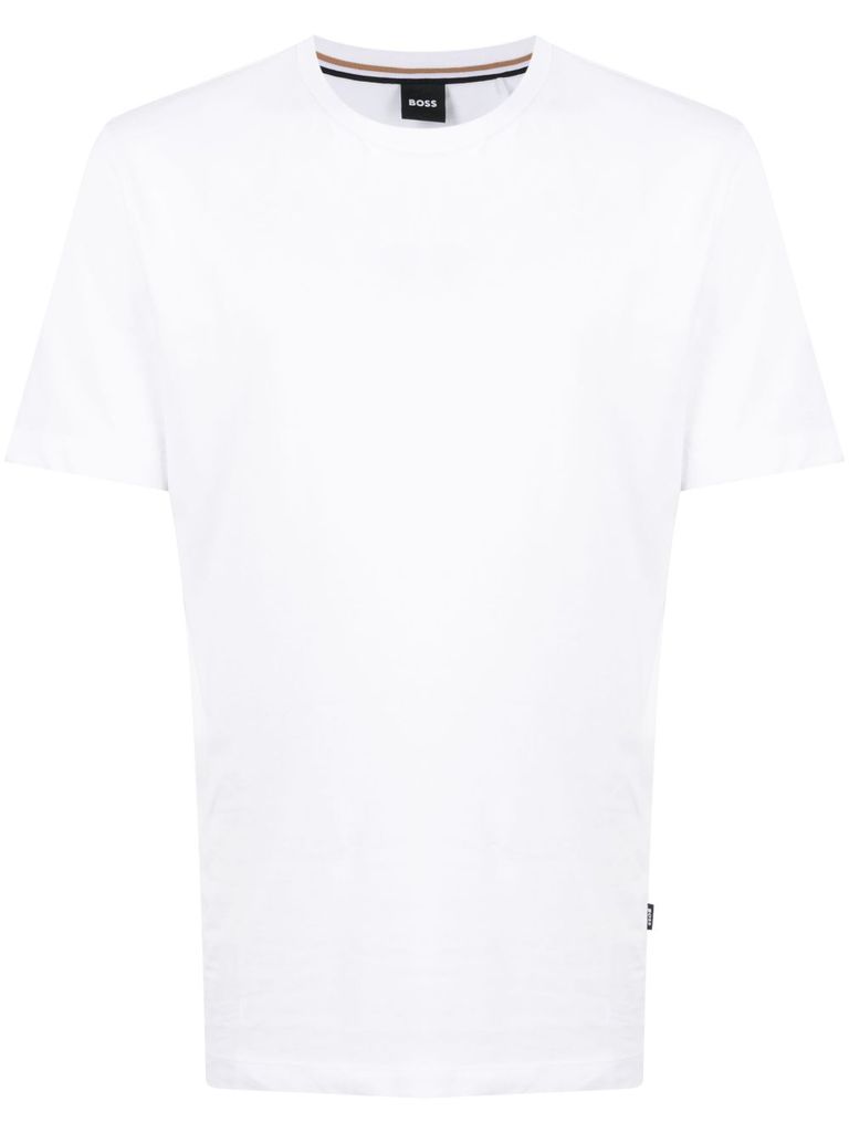 Hugo Boss Cotton-jersey Regular-fit T-shirt With Ribbed Collar In White