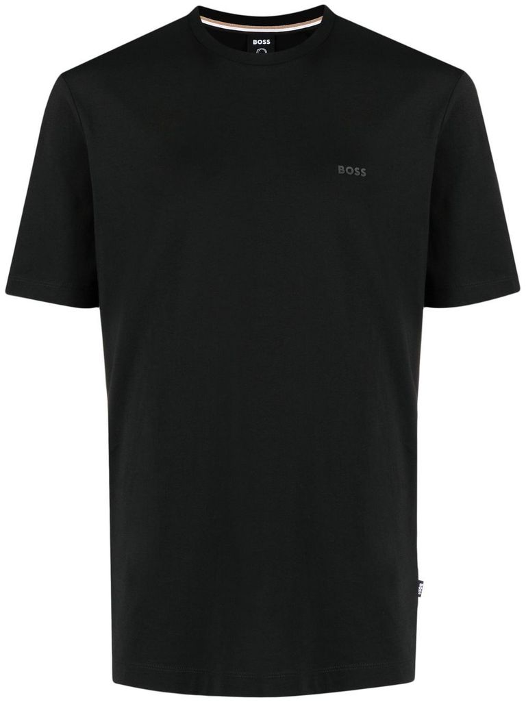 Hugo Boss Boss Men Cotton Jersey T-shirt With Logo In Black