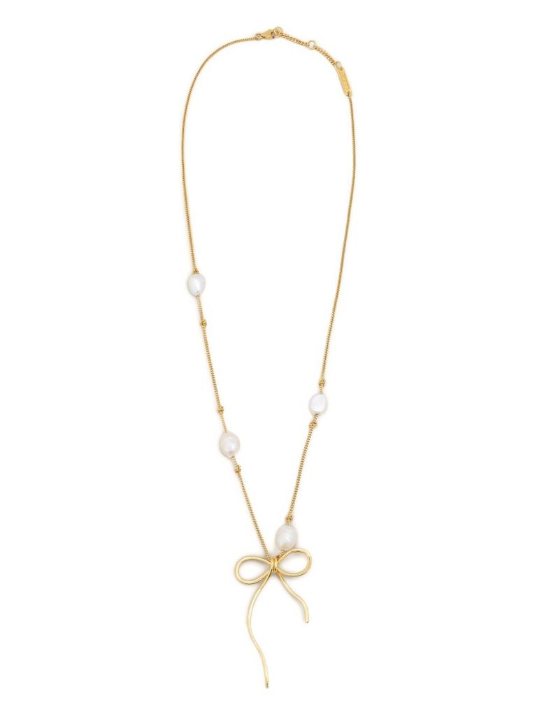 Marni Necklace With Pearls And Bow In Gold