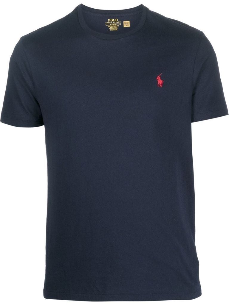 Polo Ralph Lauren Custom Slim Fit Jersey Crewneck T-shirt Clothing In Black