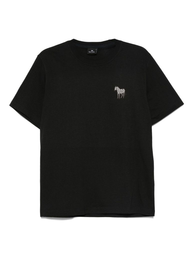 Ps By Paul Smith Ps Paul Smith Zebra Logo Cotton T-shirt In Black