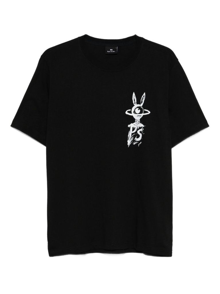 Ps By Paul Smith Ps Paul Smith Eye Organic Cotton Graphic T-shirt In Black