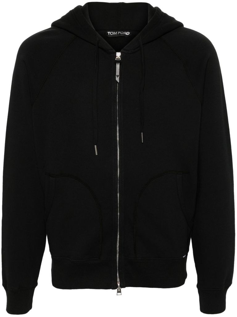 Tom Ford Cotton Zipped Hoodie In Black