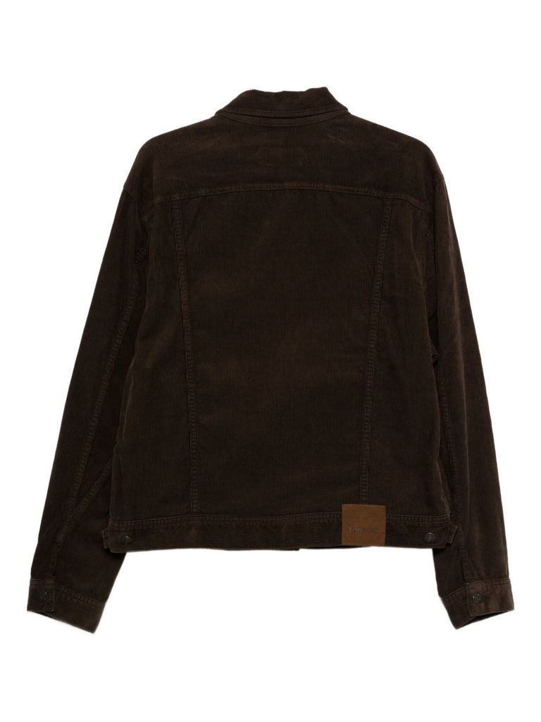 Tom Ford Slim-fit Cotton-blend Corduroy Jacket In Burgundy