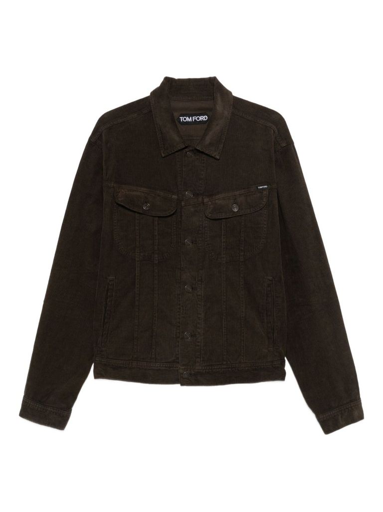 Tom Ford Slim-fit Cotton-blend Corduroy Jacket In Burgundy