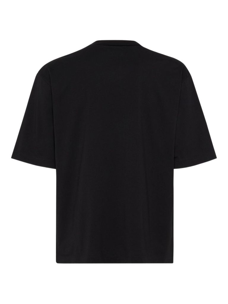 Dsquared2 Loose Fit Black Cotton T-shirt With Vintage Logo In Black