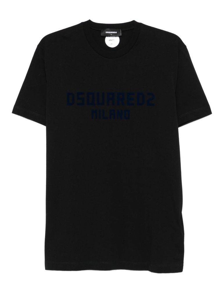 Dsquared2 Regular Fit Crew Neck Short Sleeve Top In Black