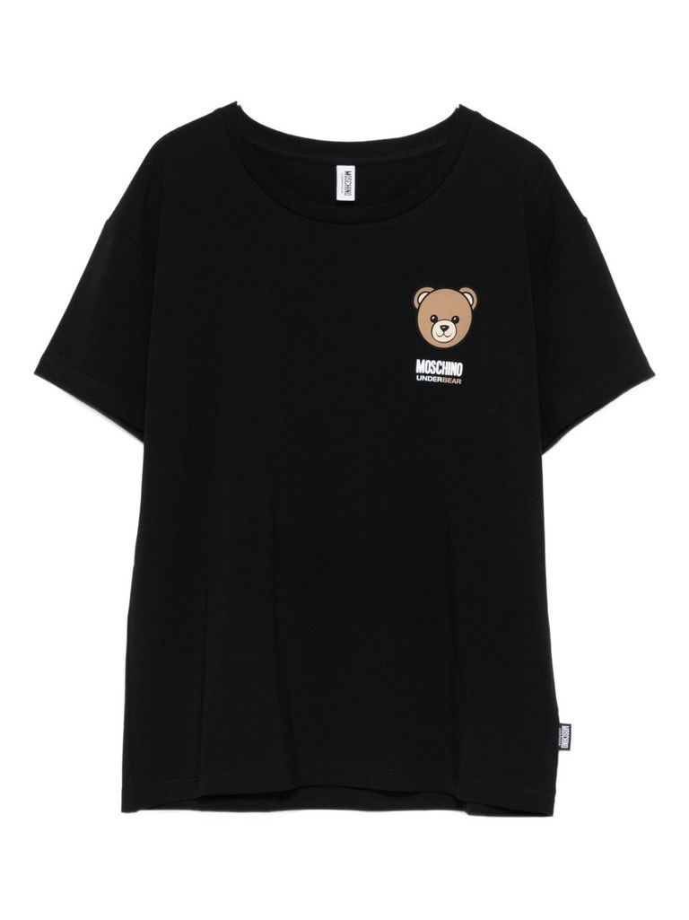 Moschino Underwear Stretch-cotton T-shirt In Black With Logo In Black