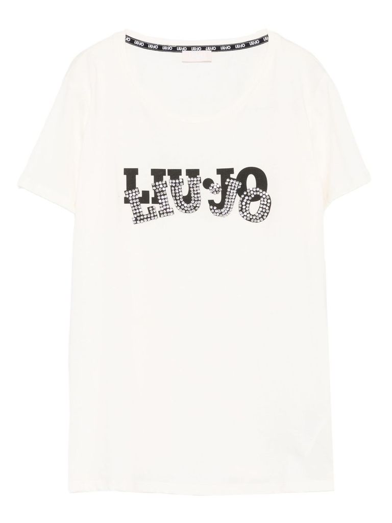 Liu •jo Crew Neck T-shirt With Logo In White