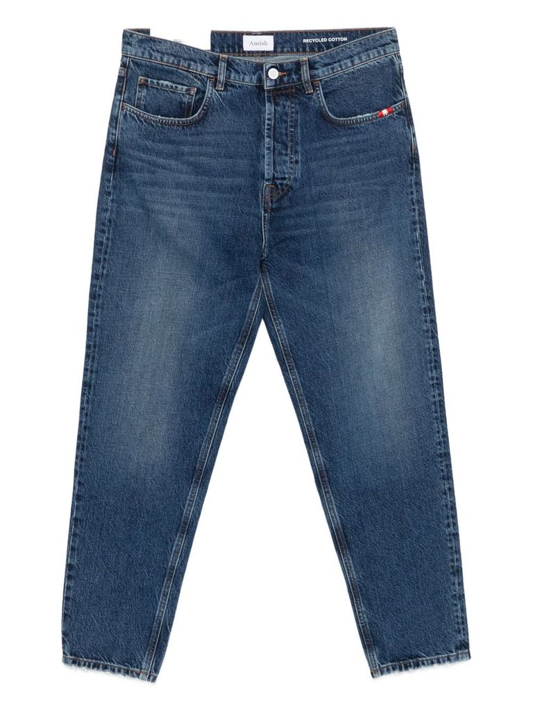Amish Five-pockets Straight-leg Jeans In Black