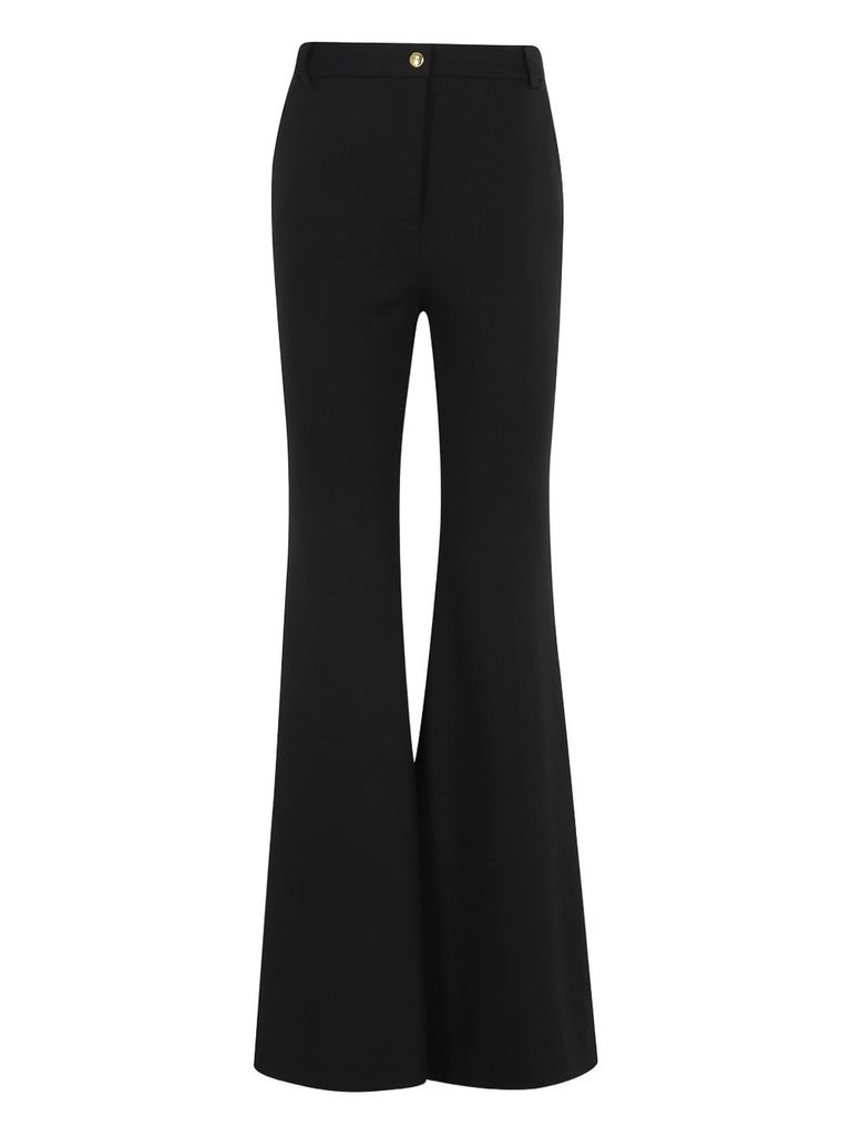 Pinko Flared High-waisted Pants With Side Pockets In Black