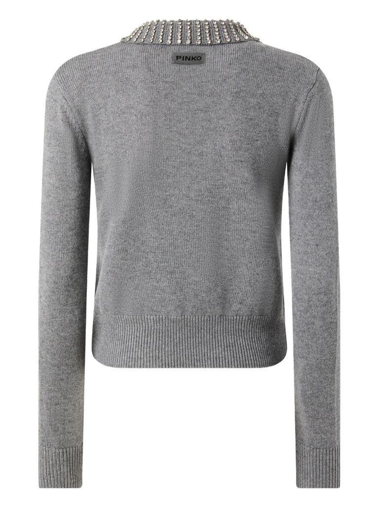 Pinko Ventotene Wool Blend Sweater In Gray