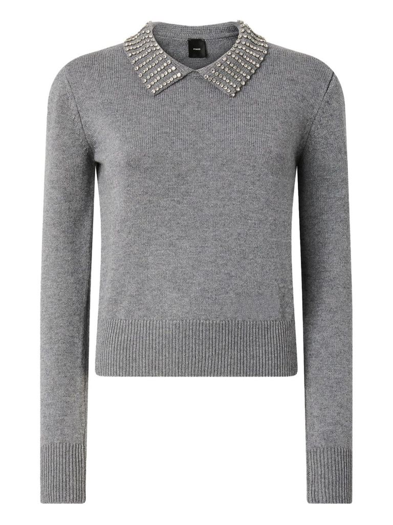 Pinko Ventotene Wool Blend Sweater In Gray