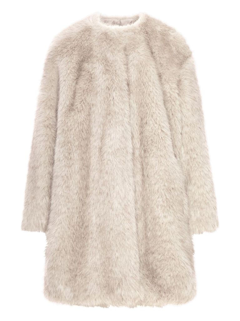 Max Mara Eros Faux Fur Coat In Neutral