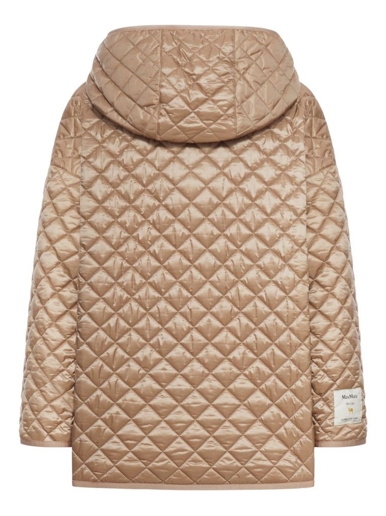 Max Mara The Cube Reversible Padded Canvas Jacket In Brown
