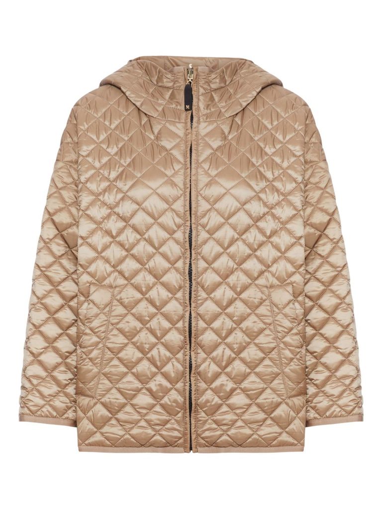 Max Mara The Cube Reversible Padded Canvas Jacket In Brown