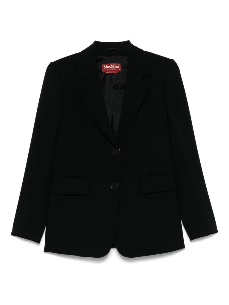 Max Mara Studio Linz Two Button Lapel Jacket In Black