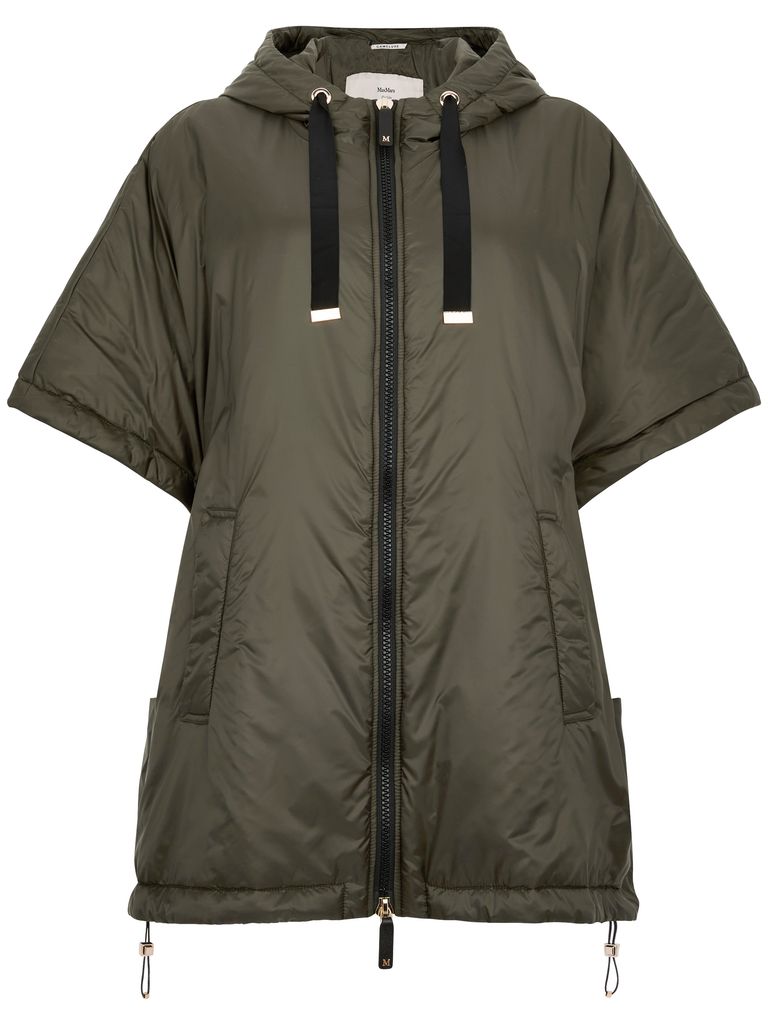 Max Mara The Cube 'greenci' Khaki Hooded Cape In Green