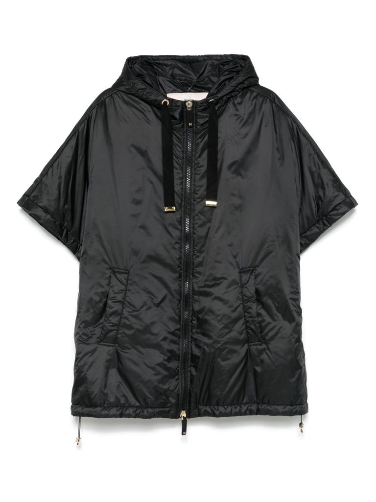 Max Mara The Cube 'greenci' Black Hooded Cape In Black