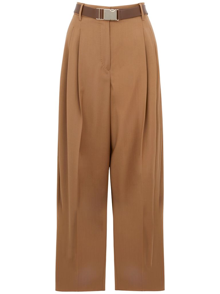 Max Mara Tailored Wool Trousers With High Waist In Brown