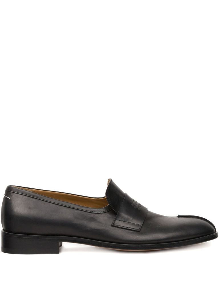 Mm6 Maison Margiela Tabi Leather Slip-on Shoes In Black