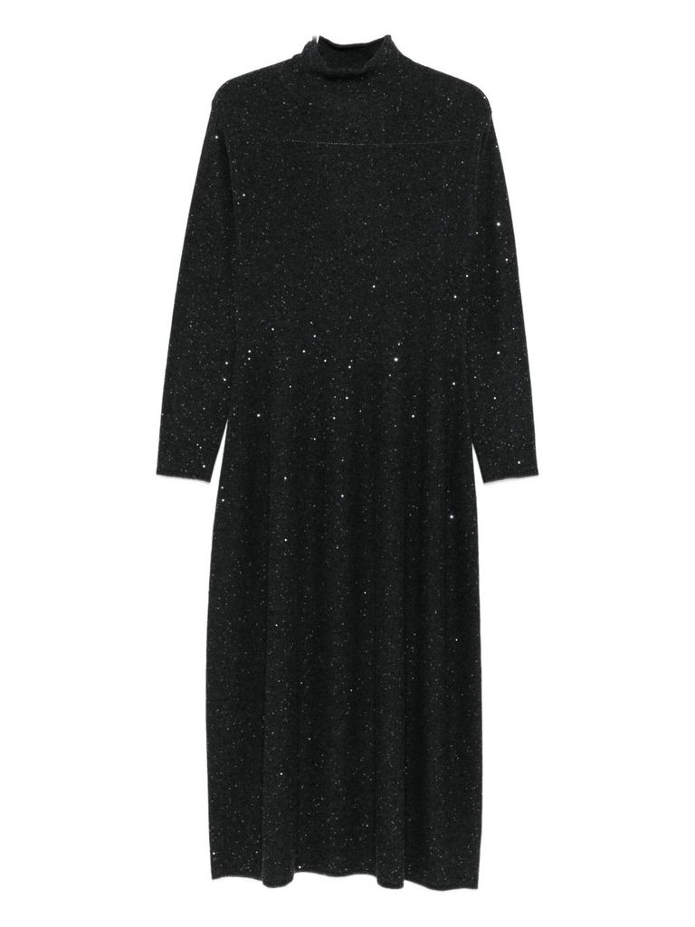Antonelli Sequin-embellished Dress In Black