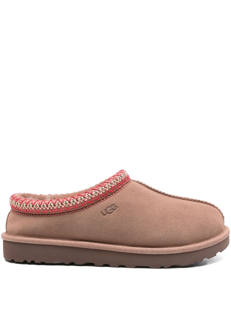 Ugg Tasman Ii Braided-trim Sheepskin Slippers In Nude