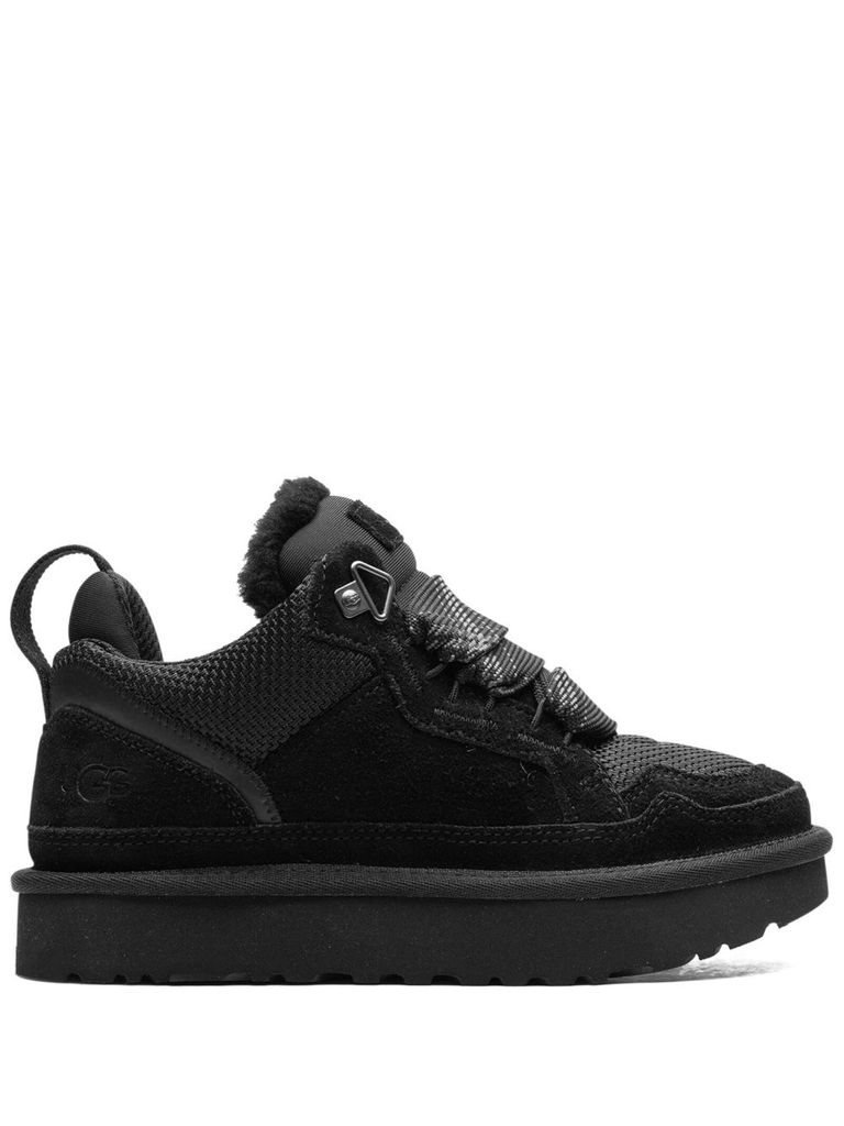 Ugg Low-top Leather And Textile Sneakers With Rubber Sole In Black