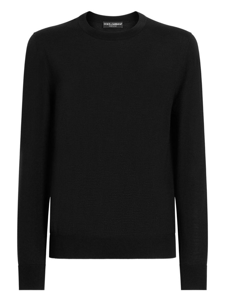 Dolce & Gabbana Cashmere Crew Neck Jumper In Black