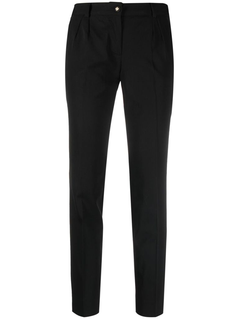 Dolce & Gabbana Slim-fit Black Wool Trousers In Black