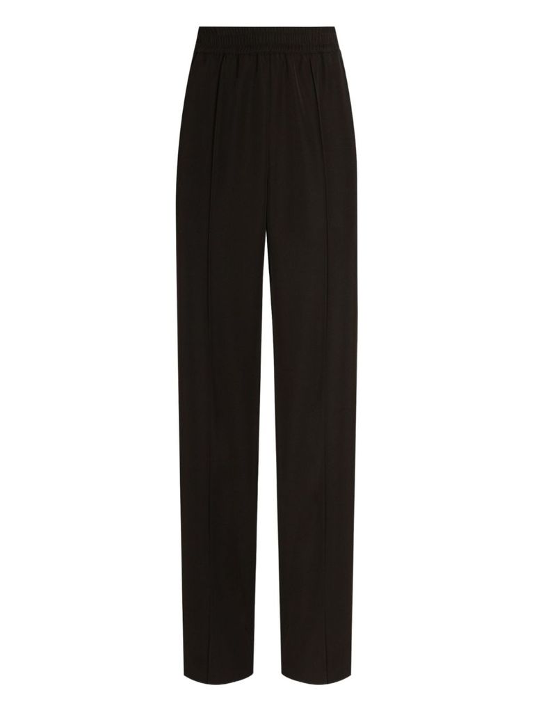 Dolce & Gabbana Stripe-pattern Wool Tapered Trousers In Black