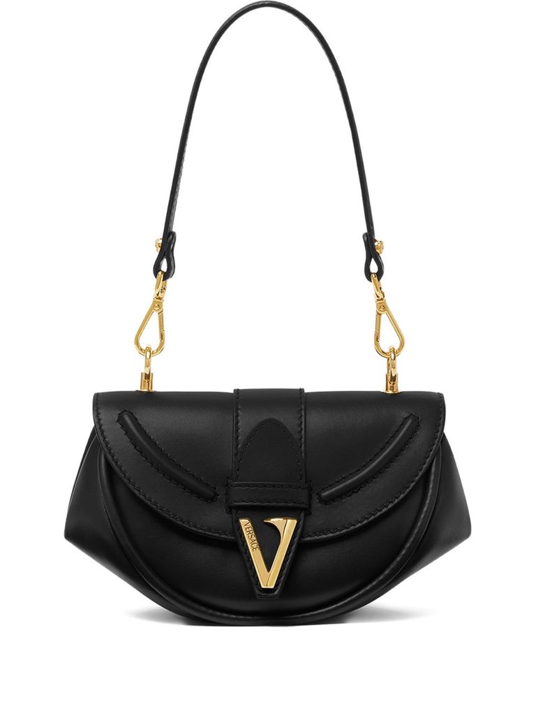 Versace Small 'virtus' Shoulder Bag In Black