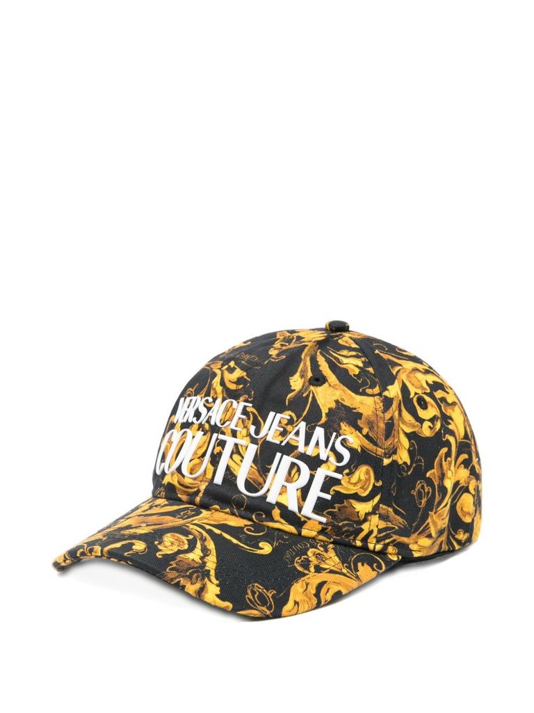 Versace Jeans Couture Baroque Print Cotton Baseball Cap In Multi