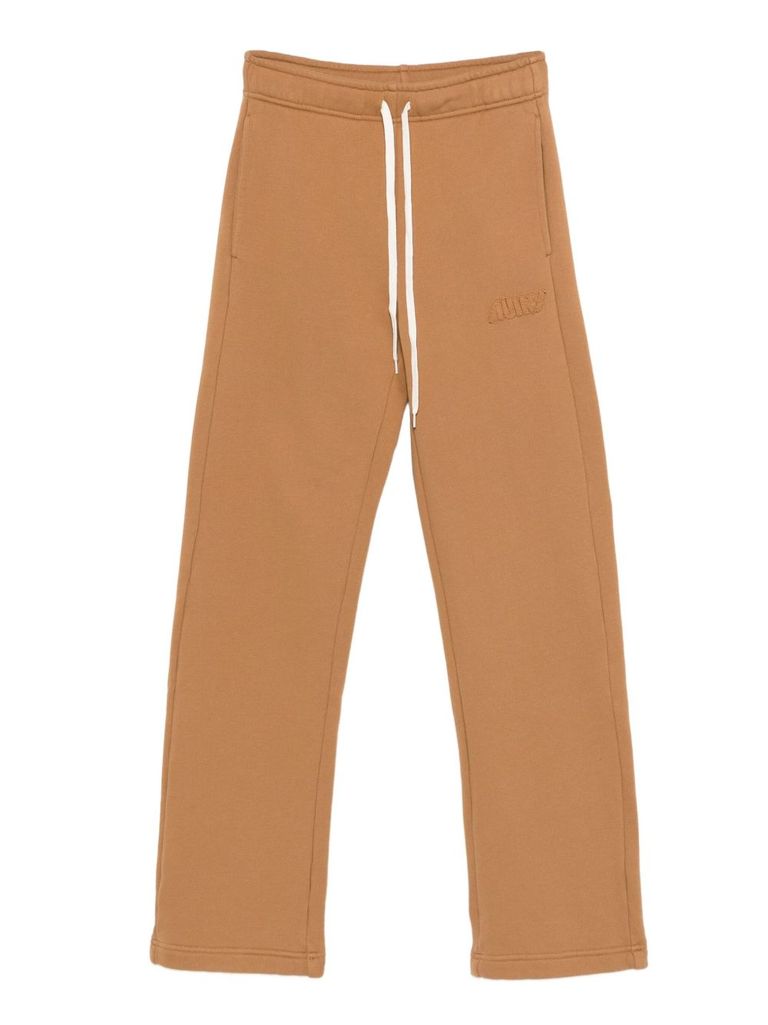 Autry Elastic Waistband Relaxed Fit Side Pockets Trousers In Brown