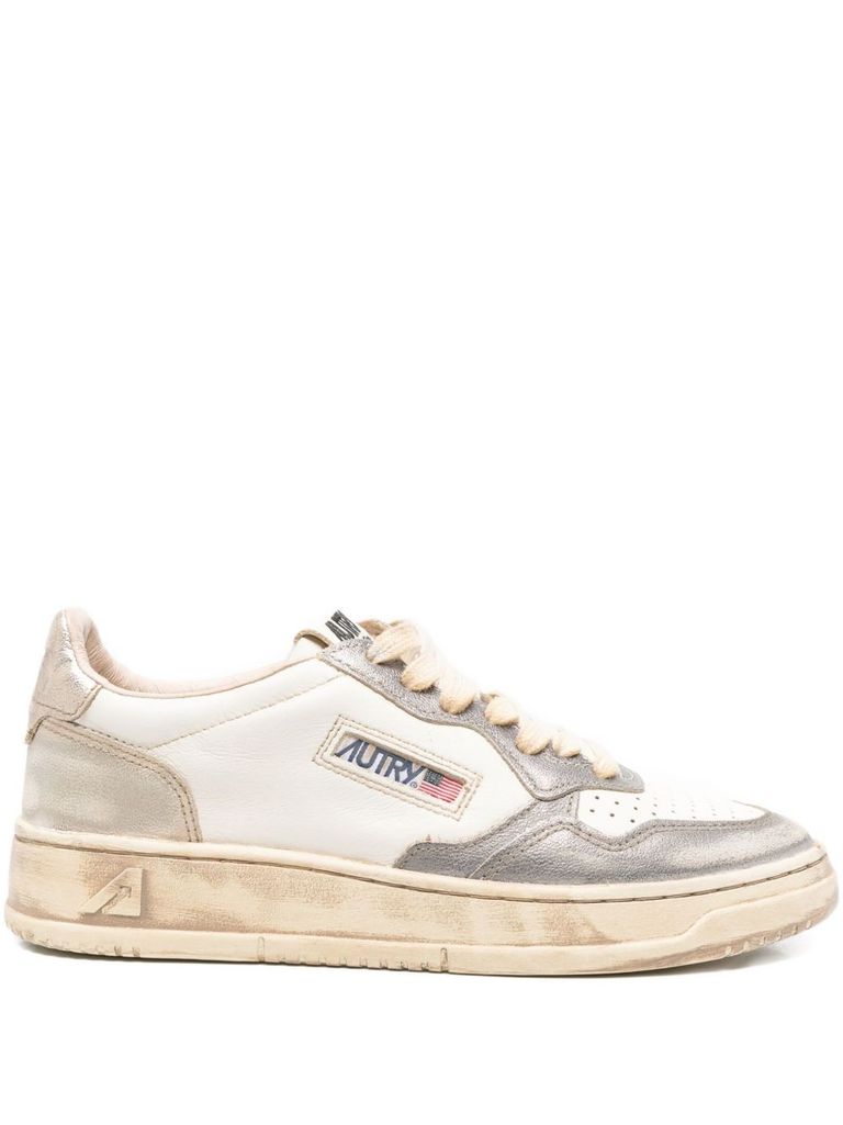 Autry Sup Vintage Sneakers With Vintage Leather Upper In White