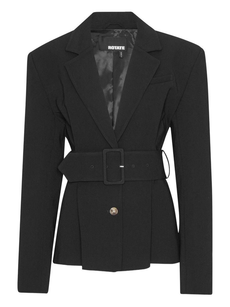 Rotate Birger Christensen Belted-waist Blazer In Black