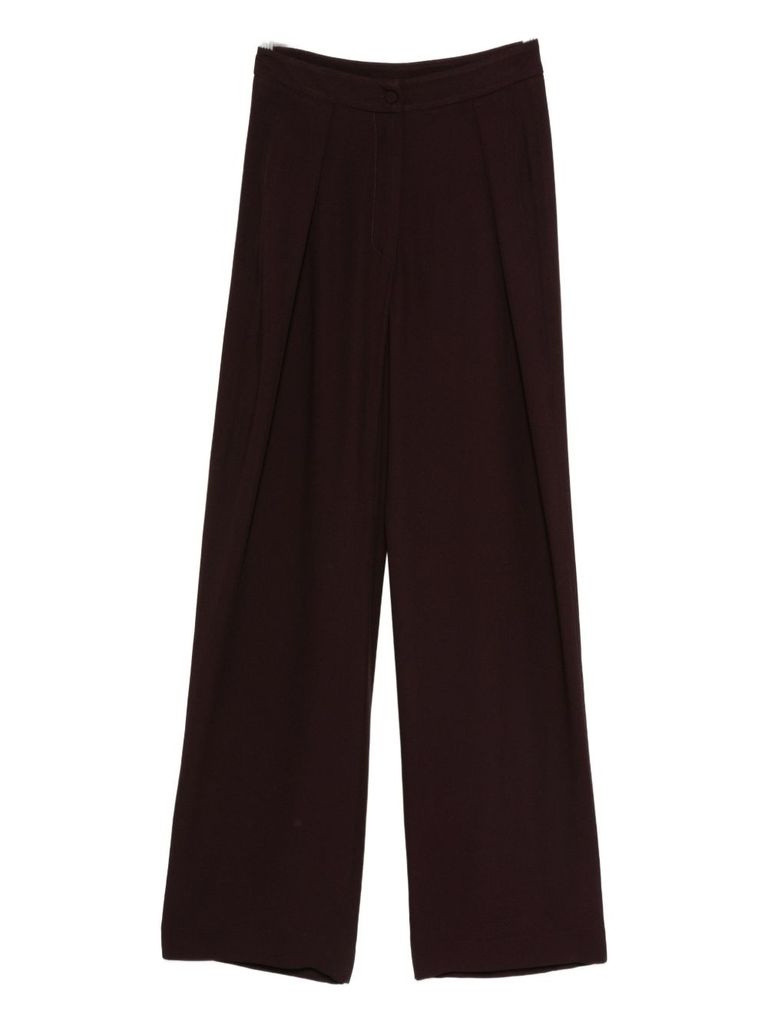 Raquel Diniz Bordeaux Wide-leg Trousers With High Waist In Brown