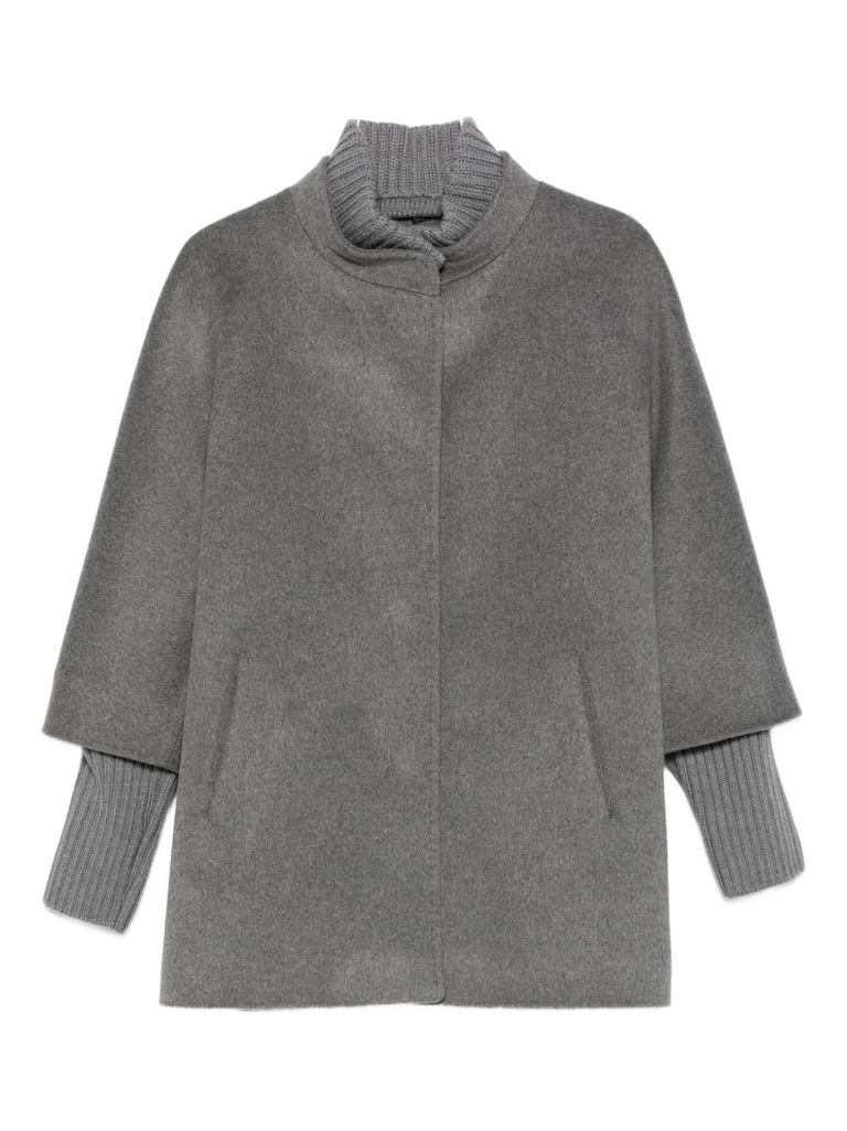 Cinzia Rocca Ribbed-cuff Virgin-wool Jacket In Gray