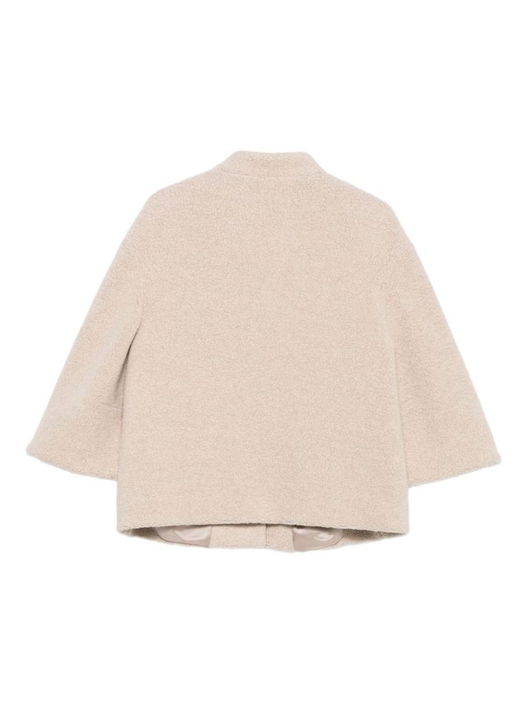 Cinzia Rocca Short Boucle Jacket In Neutral