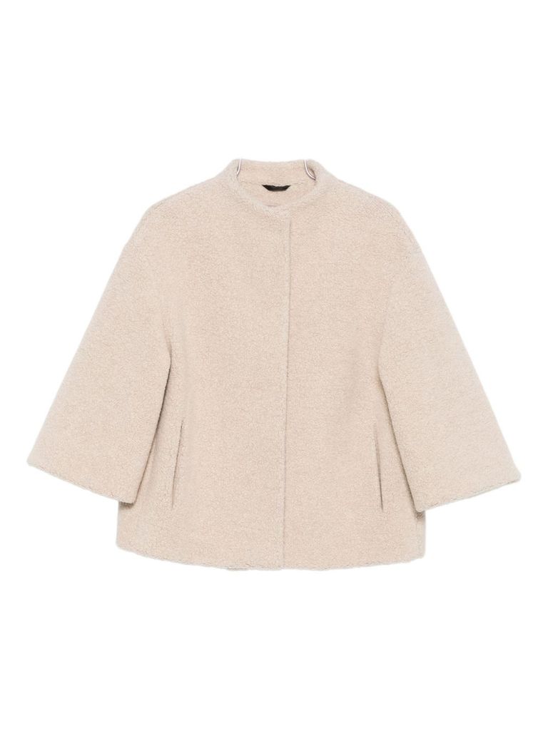 Cinzia Rocca Short Boucle Jacket In Neutral