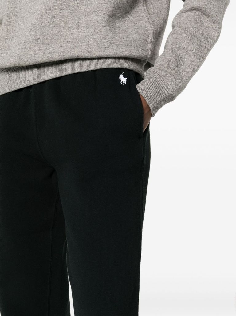 Polo Ralph Lauren Relaxed Fit Ankle-length Trousers With Adjustable Drawstring In Black